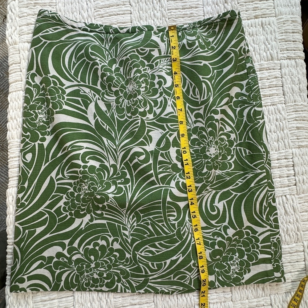 LOFT Floral botanical Silk Blend contemporary art deco mod Mini Skirt - Picture 7 of 8
